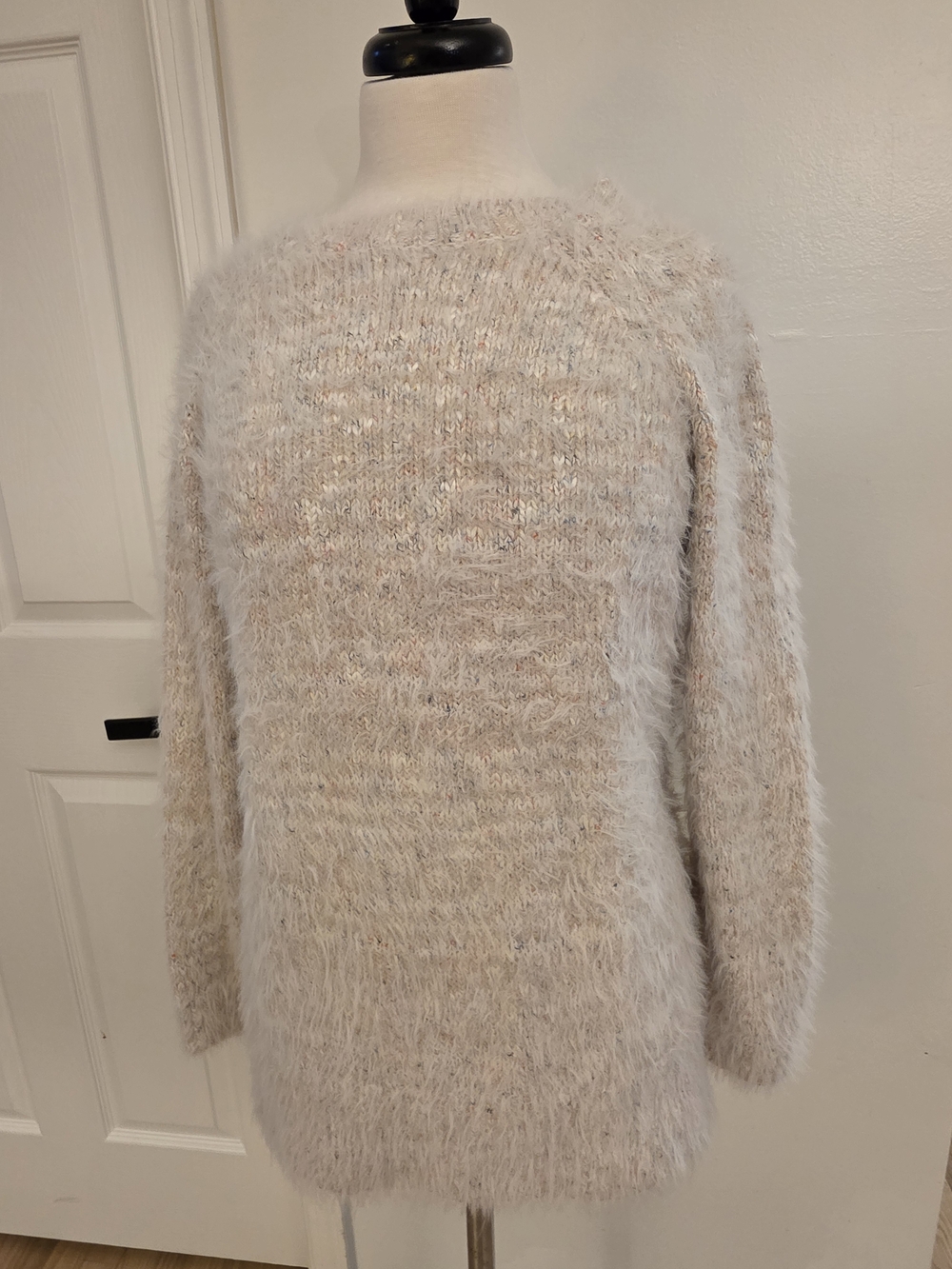 Faux-Fur Cozy Knit Sweater - Soft Cream